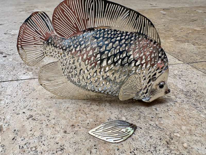 Christofle Silver Plate Fish Figurine From The Lumiere D'Argent Collection , tlc