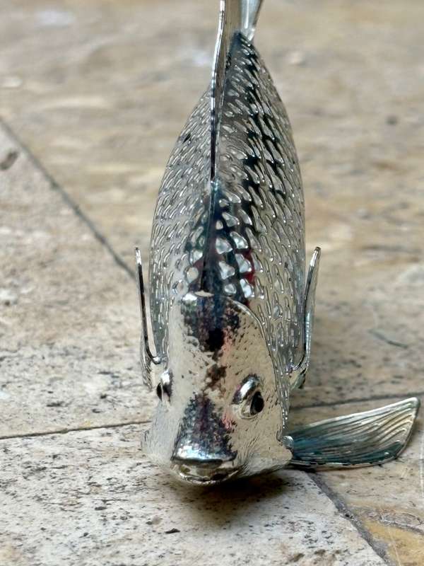 Christofle Silver Plate Fish Figurine From The Lumiere D'Argent Collection , tlc