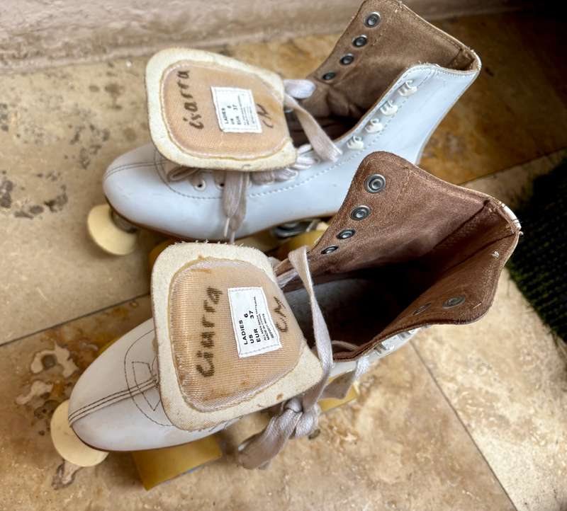 Vintage chigago roller skates premium 4 wheeler white leather ladies us 6 eur 37
