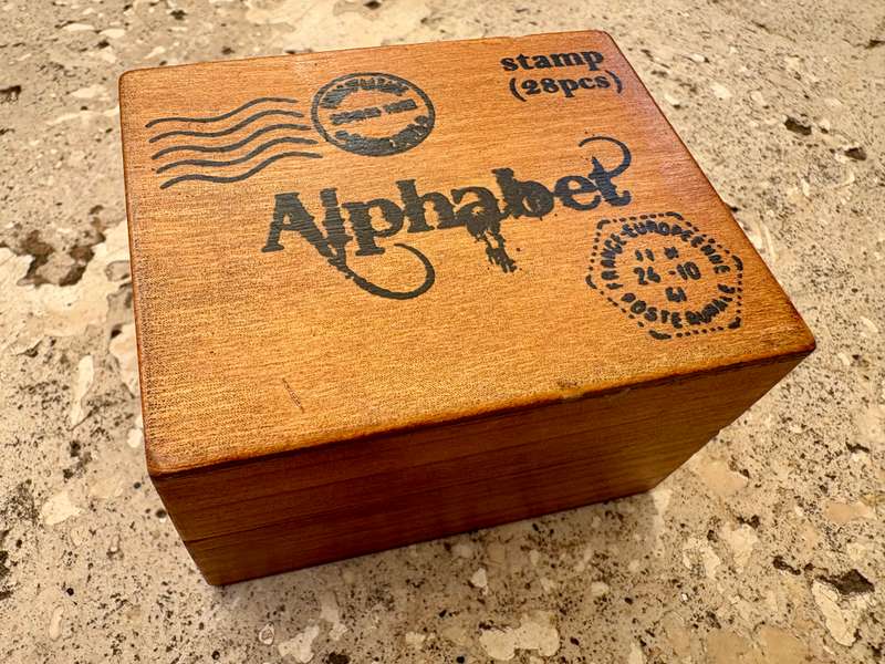 Vintage Wooden Alphabet stamp set  28 piece upper case