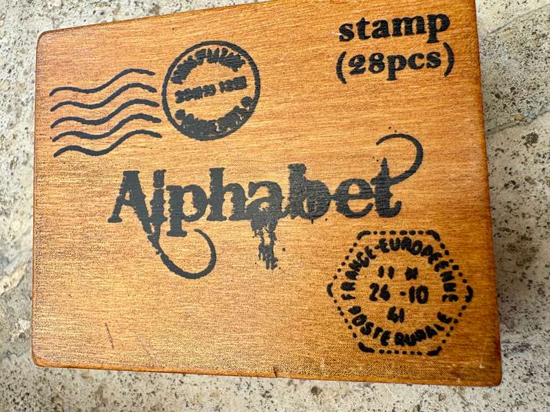 Vintage Wooden Alphabet stamp set  28 piece upper case