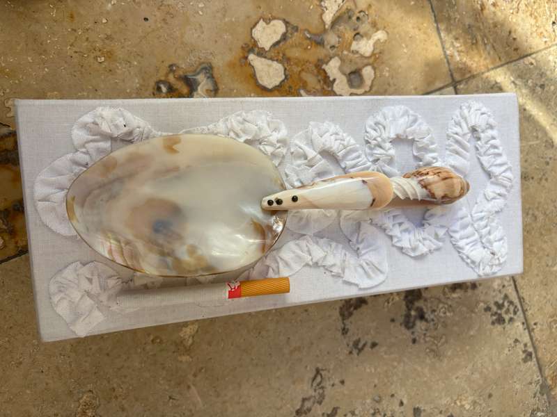 Vintage Mother of Pearl  Abalone spiral shell brass caviar spoon pair