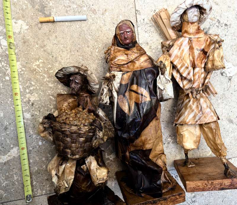 Vintage Mexican paper mache folk art lot of 3 characters