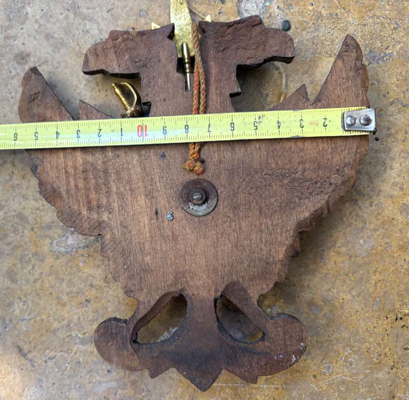 Vintage Toledo double head eagle wood coat of arms with a sword
