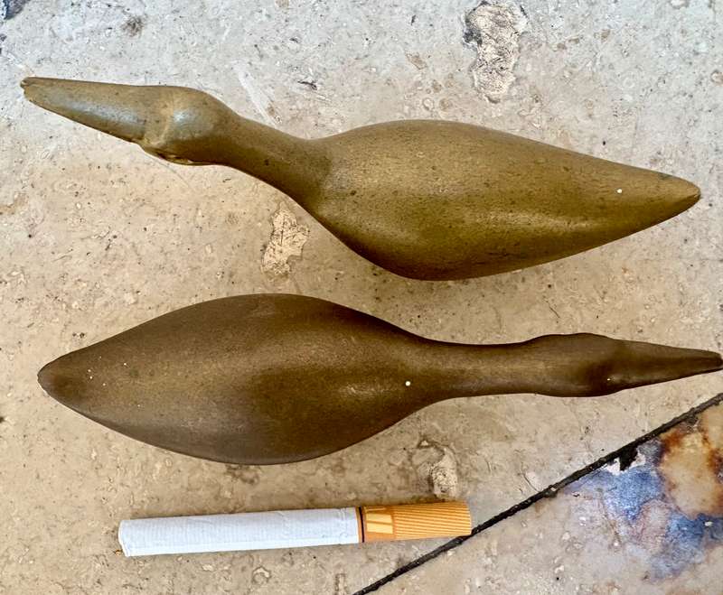 Vintage Brass ducks Goose Swan  pair