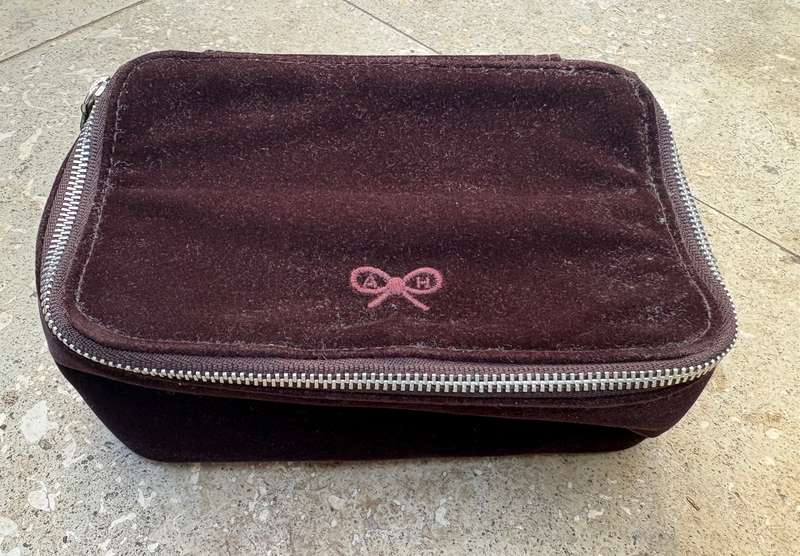 Anya Hindmarch Brown Velvet Bag British Airway First Class Amenity Case Only