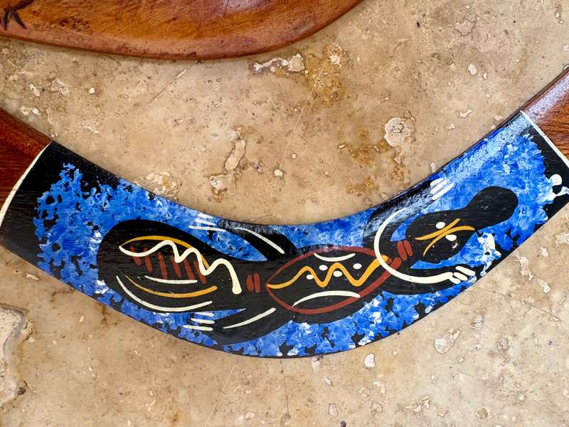 Vintage hunting wood  boomerang Pair of 2
