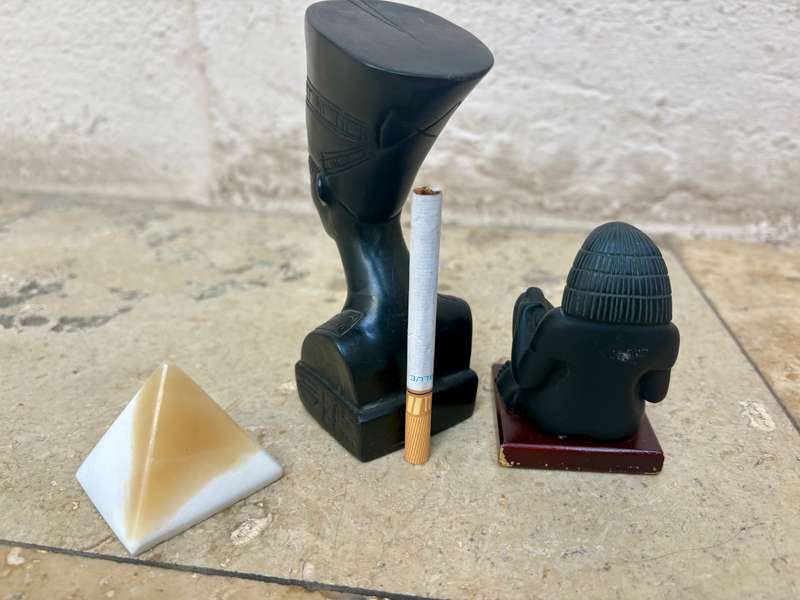 Nefertiti bust Egyptian Scribe and alabaster pyramid lot