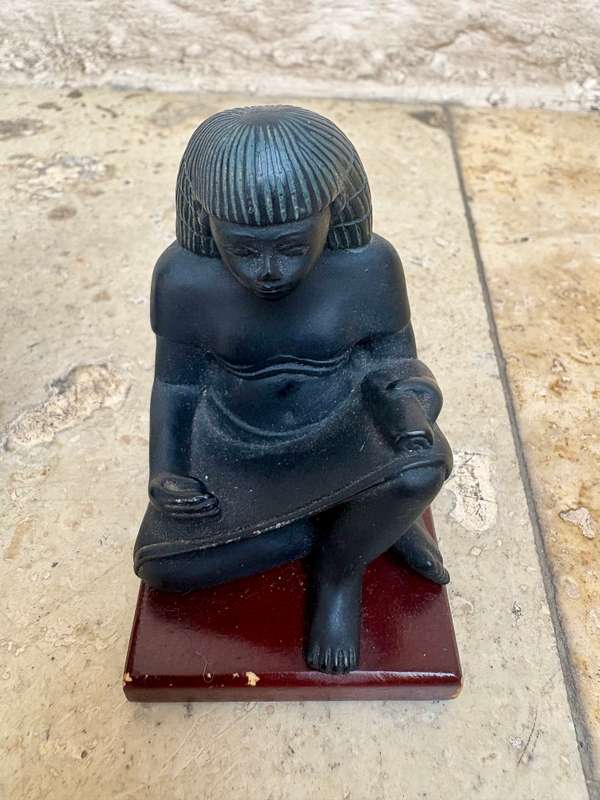 Nefertiti bust Egyptian Scribe and alabaster pyramid lot