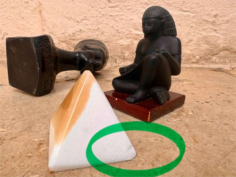 Nefertiti bust Egyptian Scribe and alabaster pyramid lot