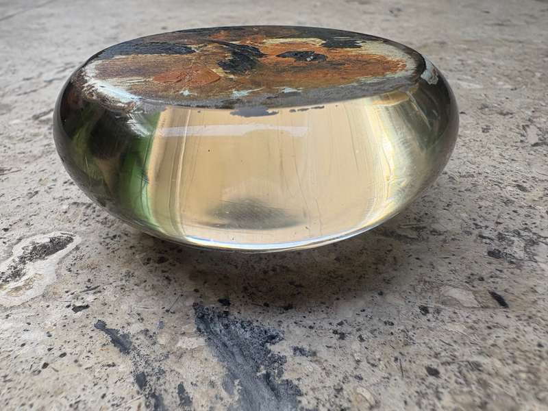 Antique domed glass paper weight Schloss Friedrichstein castle Germany