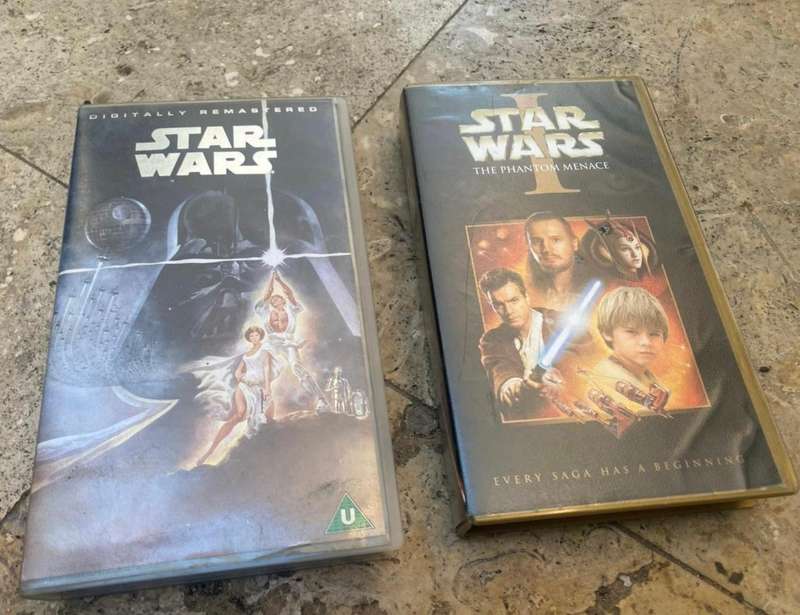 Star Wars the phantom menace and Star Wars remastered vhs pair