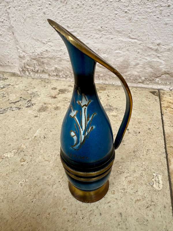 Brass genie lamp pitcher pair Israel with bottle opener