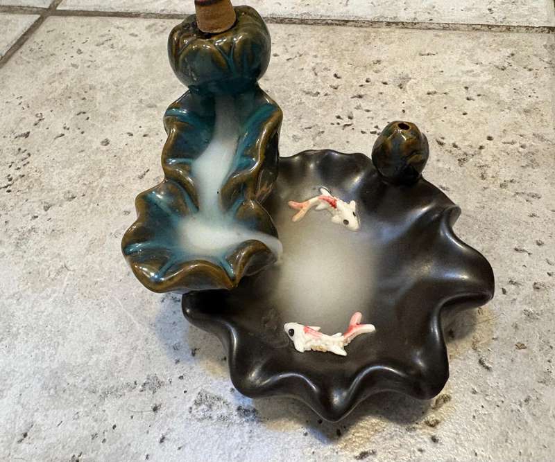 koi pond  incense backflow pond fountain