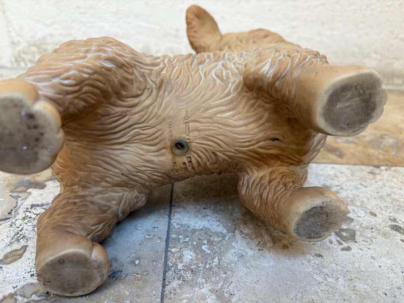 Vintage Edward Mobley Co  rubber dog blinking eyes toy
