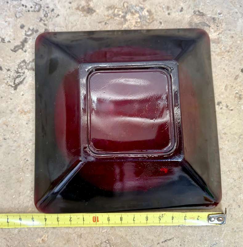 Vintage Anchor hocking ruby red glass ashtray