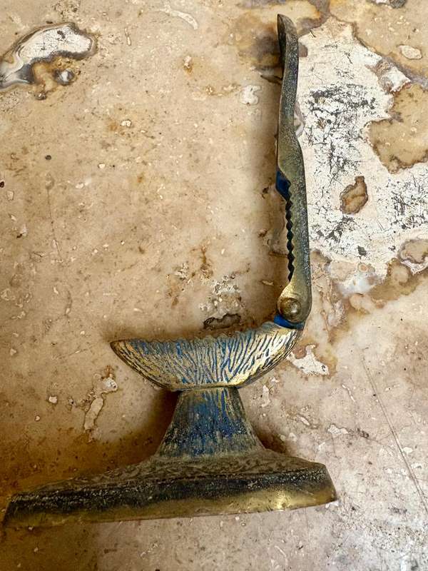 Vintage brass nutcracker footed Israel