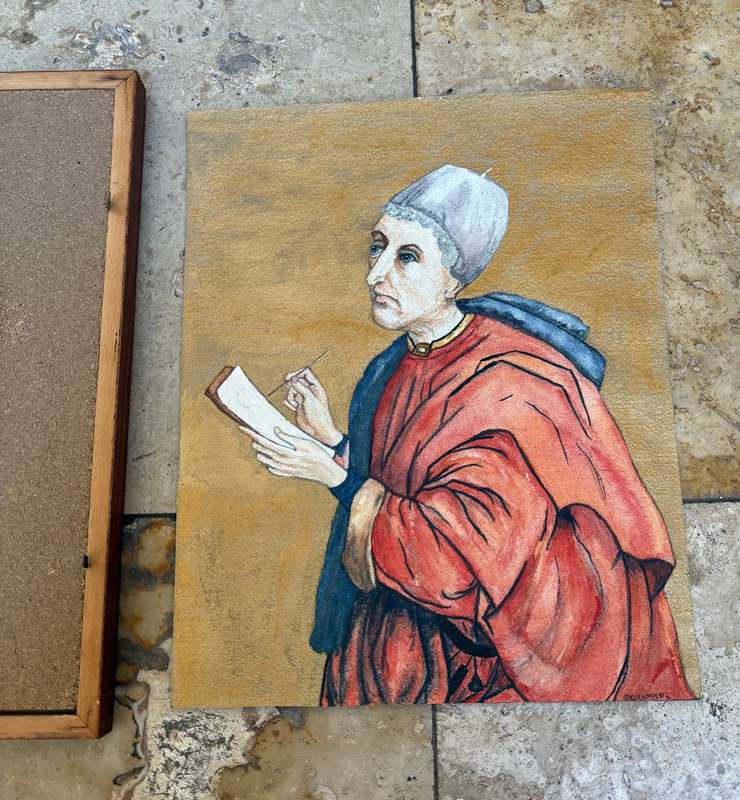 Rita Kirkman pastel painting of the Bishop