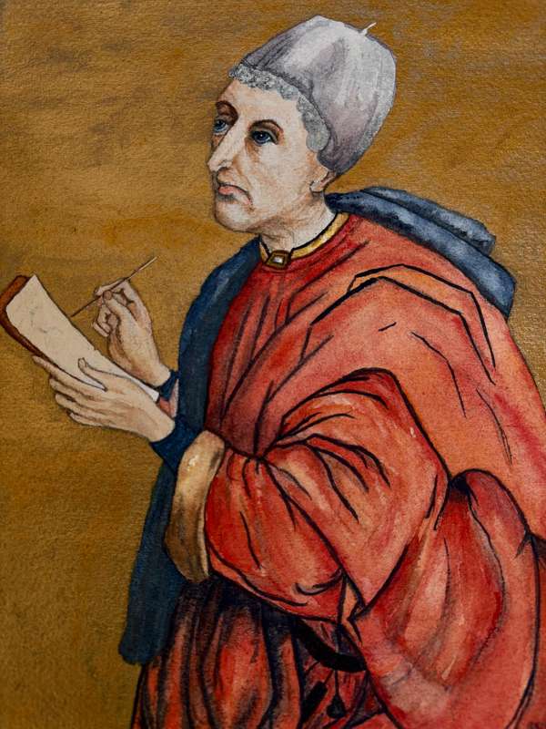 Rita Kirkman pastel painting of the Bishop