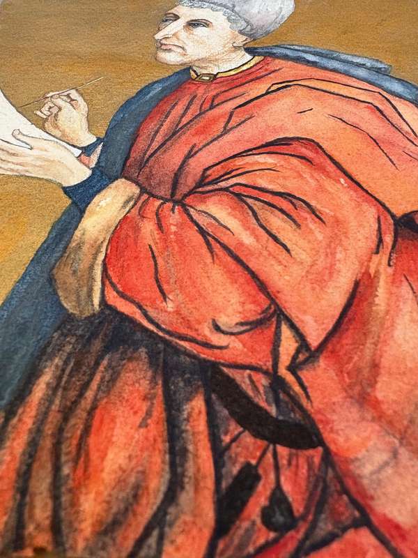 Rita Kirkman pastel painting of the Bishop