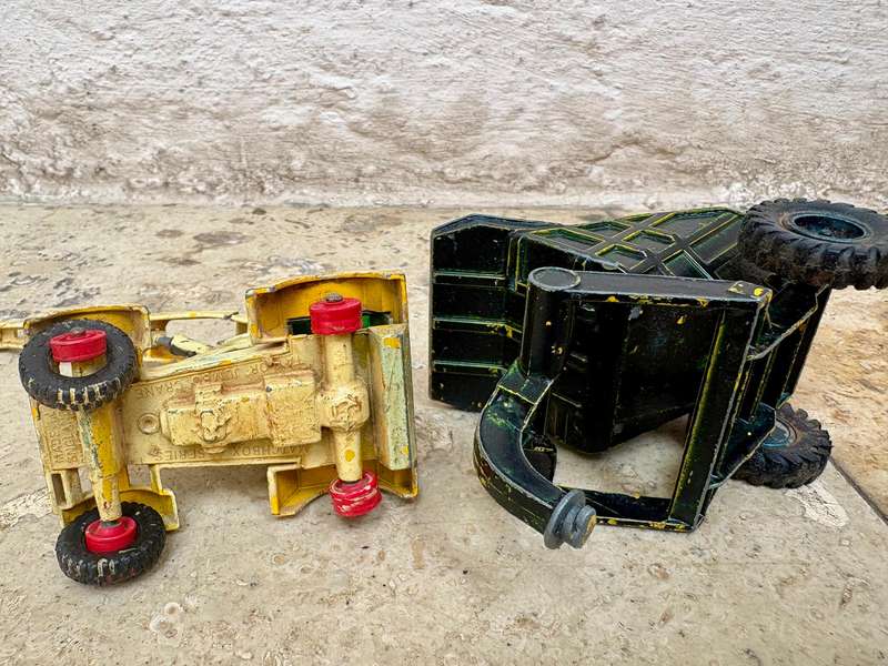 Vintage Matchbox King Size Curtiss Wright Rear Dumper, Match box jumbo crane ( TLC ) diecast pair