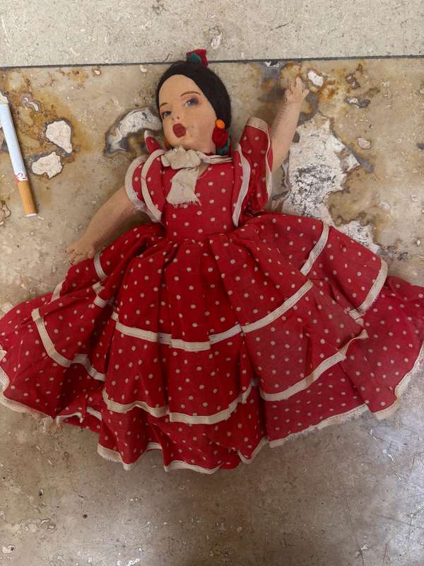 Vintage Portuguese topsy turkey doll tlc