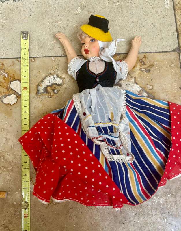Vintage Portuguese topsy turkey doll tlc