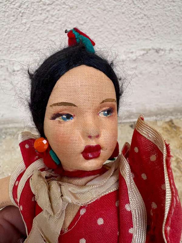 Vintage Portuguese topsy turkey doll tlc