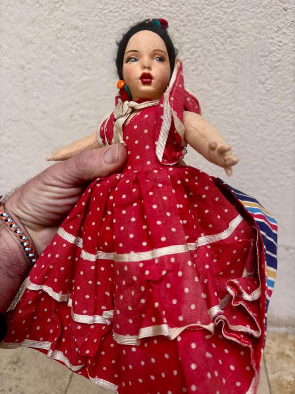 Vintage Portuguese topsy turkey doll tlc