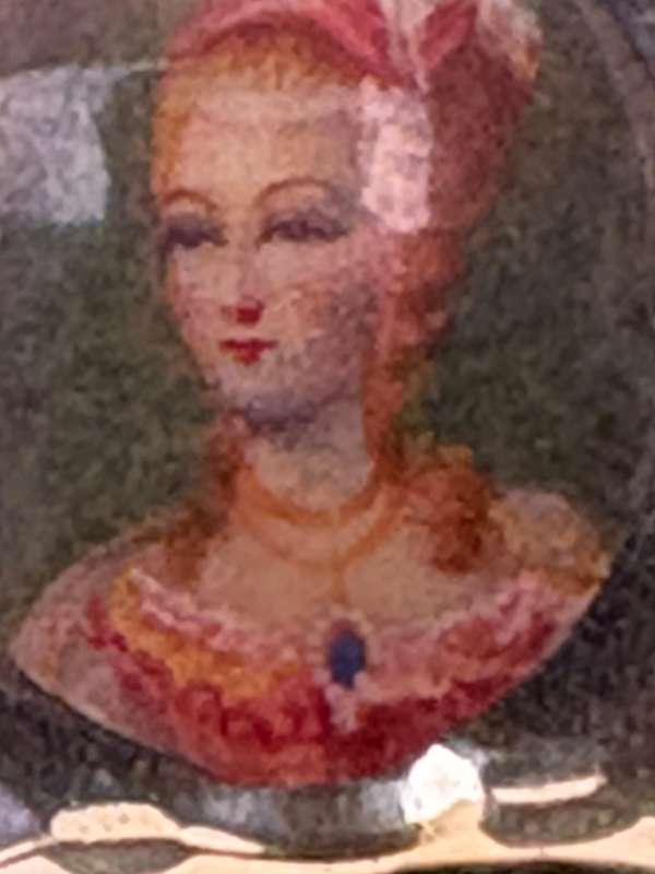 Antique hand painted brooch 18th century style