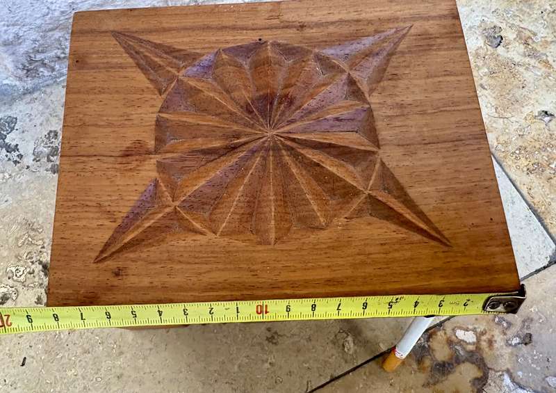 Vintage exotic Wood carved box filled with vintage soda marbles