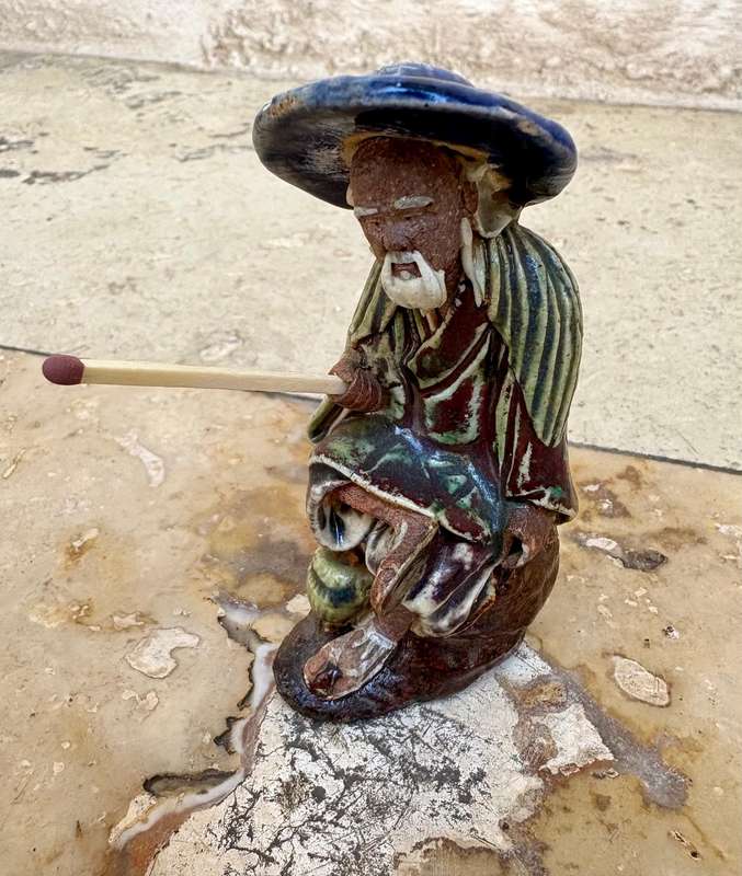 Vintage Chinese mud man figurine