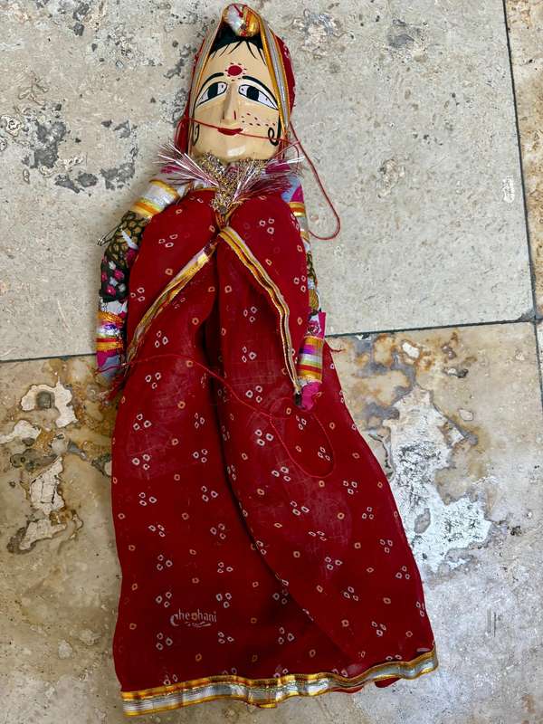 Vintage Indian doll Rajasthani pair