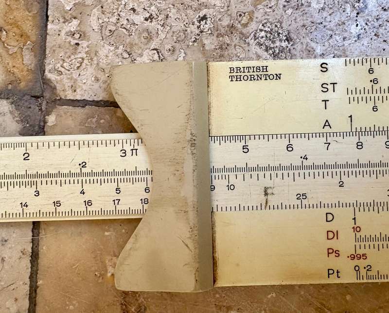 Vintage Thornton slide rule in case