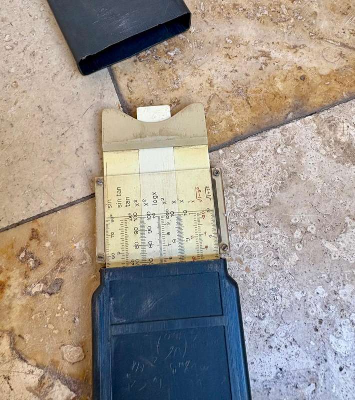 Vintage Thornton slide rule in case