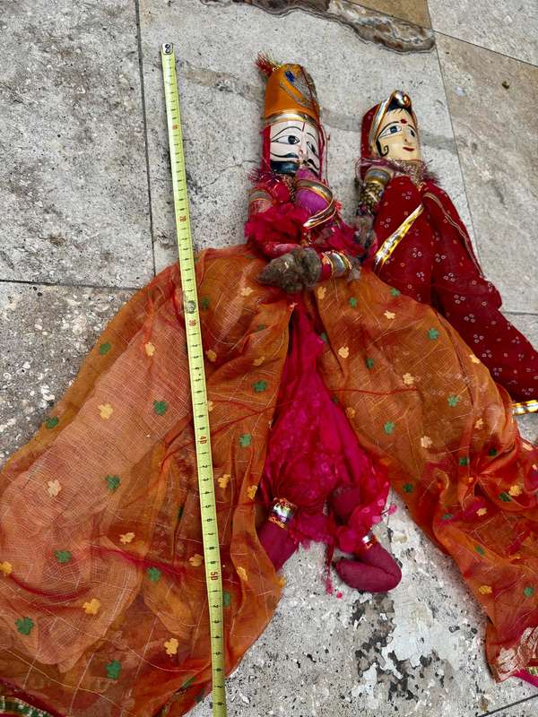 Vintage Indian doll Rajasthani pair