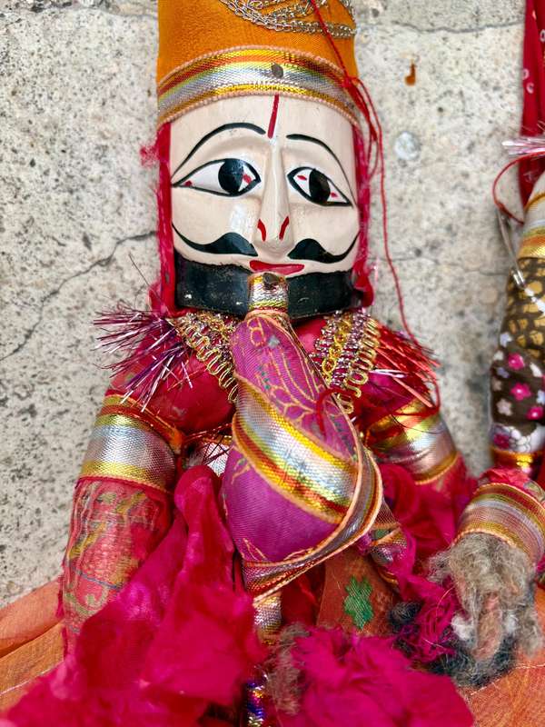 Vintage Indian doll Rajasthani pair