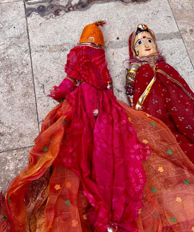 Vintage Indian doll Rajasthani pair