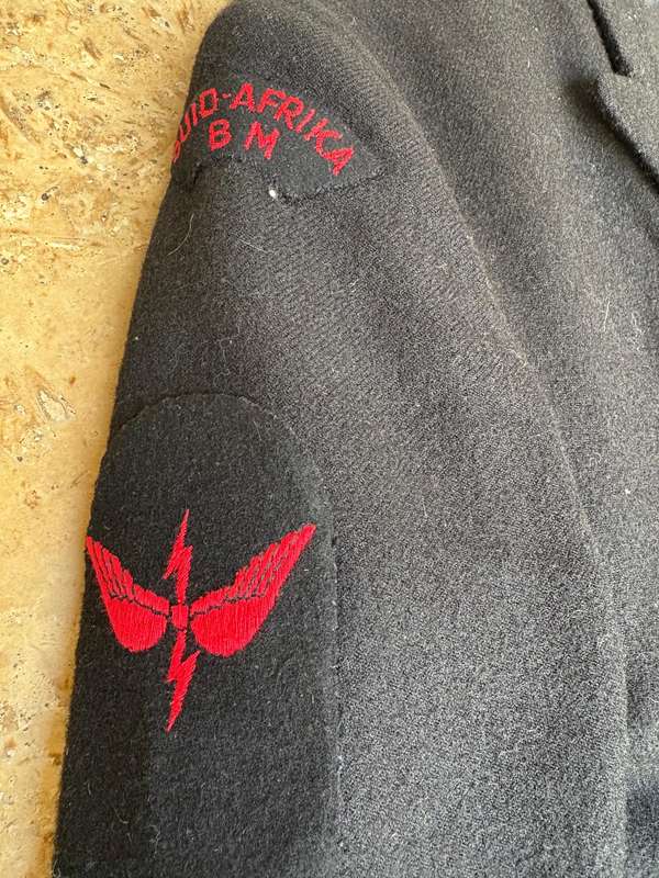 Vintage SA Navy winter uniform jacket and pants black wool 1970