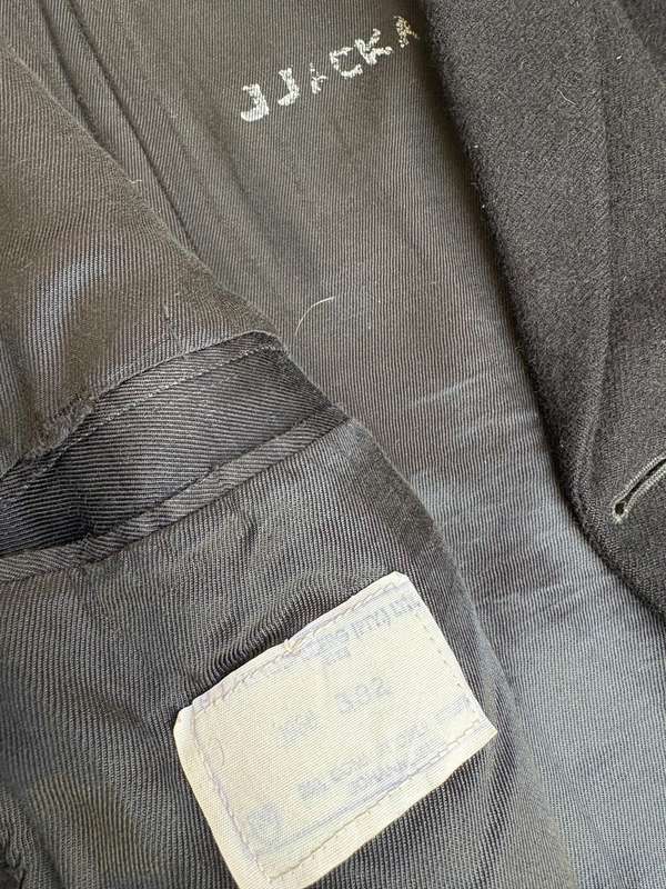 Vintage SA Navy winter uniform jacket and pants black wool 1970