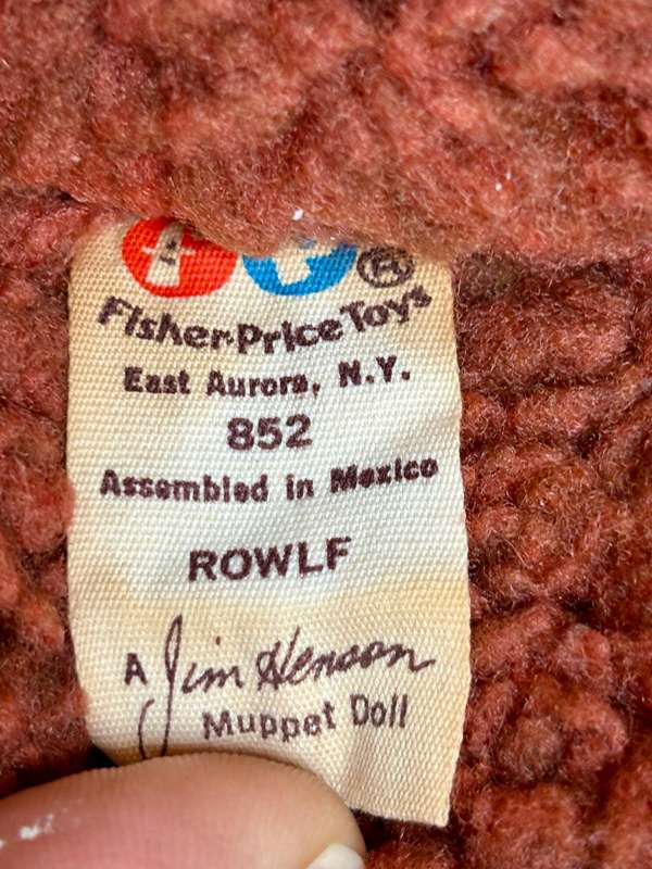 Rare Muppet Rowlf the dog hand puppet fisher price 852 Jim Henson muppets doll 1977