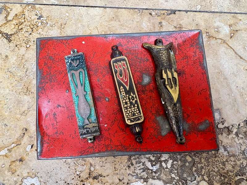 Vintage brass Mezuzah lot of 3 , no script