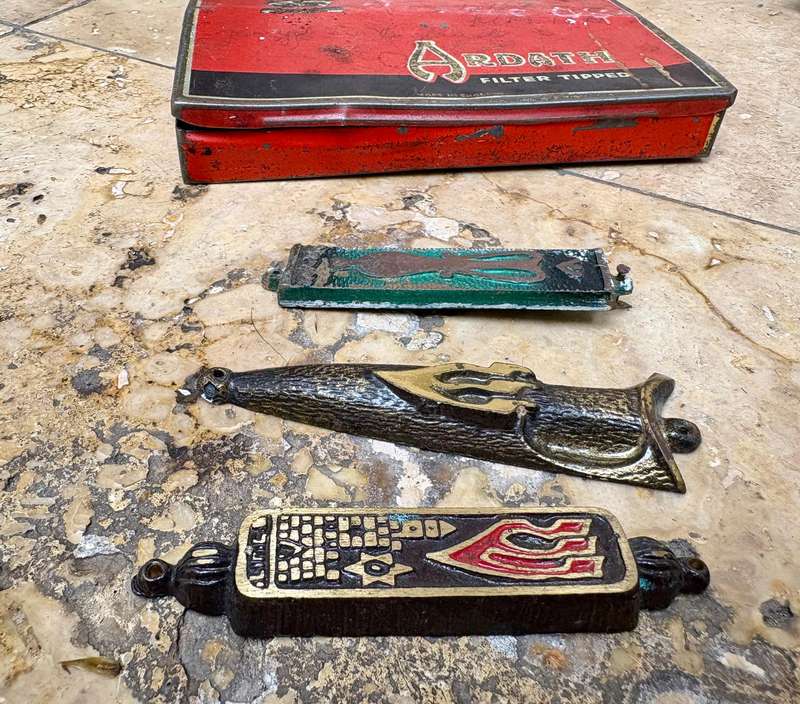 Vintage brass Mezuzah lot of 3 , no script