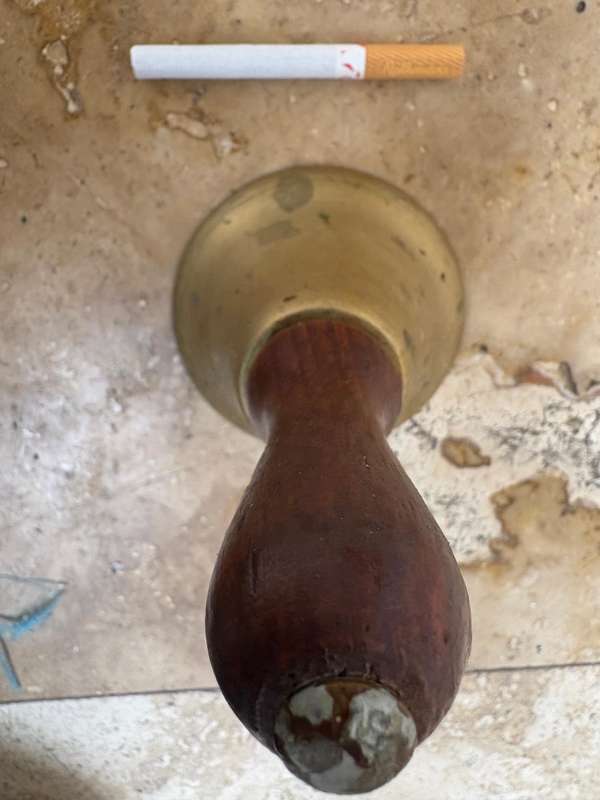 Vintage brass school bell 15 cm