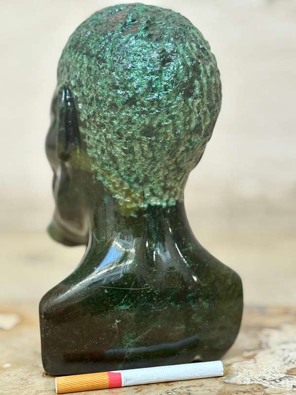 Original Verdite Shona Bust Large Stone Sculpture of elder tribal man