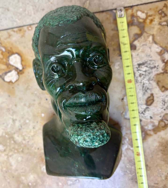 Original Verdite Shona Bust Large Stone Sculpture of elder tribal man
