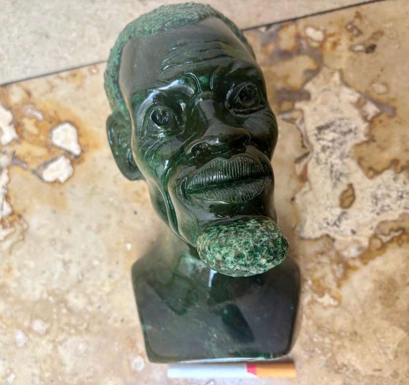 Original Verdite Shona Bust Large Stone Sculpture of elder tribal man