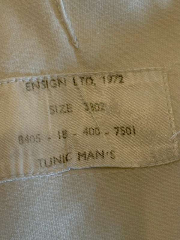 Vintage original SA Navy white uniform with buttons 1972 , navy prop hat