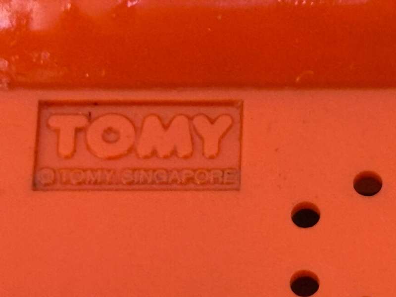 Vintage Tomy push and go car + ring a ding fuel pump 1985