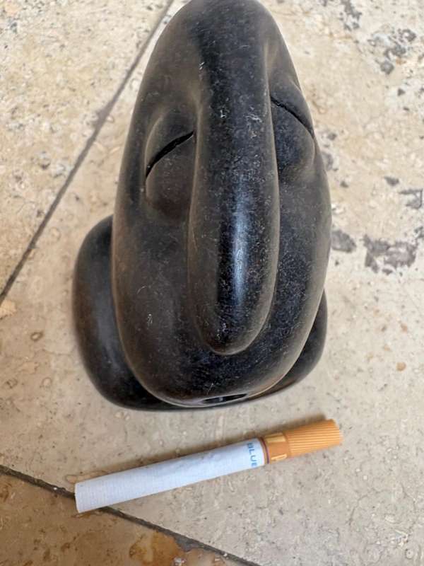 Shona stone sculpture by Fanizani Akuda whistling head Zimbabwe international known abstract Africa